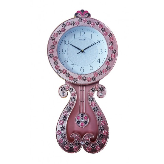 Ceas de perete cu pendul, Princess pink, 59 cm, RK36PND