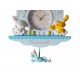 Ceas de perete cu pendul  in forma de Casuta pentru copii, Albastru, 30 cm, MHT620