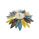 Ceas de perete in forma floare, Gerbera, Silentios, 70 cm,  H930445