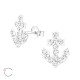 Cercei argint, Ancora cu cristale Swarovski White, A4S32812-1