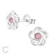 Cercei argint, Floare  cu cristale Swarovski Light Rose, A4S32771-2