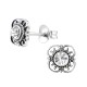 Cercei argint, Floare de la Bali cu cristale Swarovski White, A4S30073-1