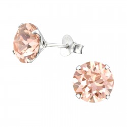 Cercei argint, Runda cu cristale Swarovski Vintage Rose, A4S29477