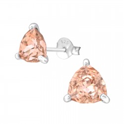 Cercei argint, Triunghi cu cristale Swarovski Vintage Rose, A4S35598-1