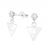 Cercei argint, Triunghi cu cristale Swarovski White, A4S37642 Cercei argint, Triunghi cu cristale Swarovski White, A4S37642