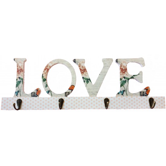 Cuier cu 4 agatatori, Love, 45 cm, 776B Cuier cu 4 agatatori, Love, 45 cm, 776B