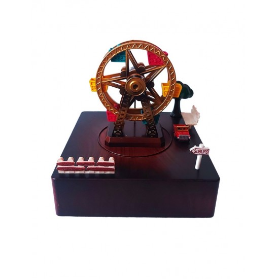Cutie muzicala, cu cheita, Circuit in jurul roatei cu cheita, Maro, 15 cm, YL2024