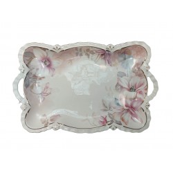 Fructiera platou cu flori, Roz, 42 cm, MK106