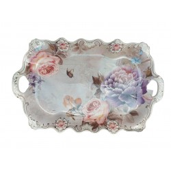 Fructiera platou cu flori, Roz, 42 cm, MK109