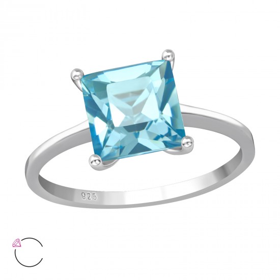 Inel argint, Patrat cu cristale Swarovski Blue Light, Marimea 52, A4S39224 Inel argint, Patrat cu cristale Swarovski Blue Light, Marimea 52, A4S39224