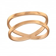 Inel argint placat cu aur roz 14K,  Incrucisat, Marimea 49, A4S39506
