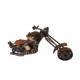 Motocicleta decorativa, Din metal, Maro, 16 cm, 356-9D