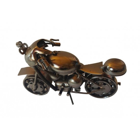 Motocicleta decorativa, Din metal, Negru, 17 cm, 356-3D