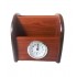 Ornament de birou cu ceas din lemn, Maro, 12 cm, 3561DX