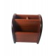 Ornament de birou cu ceas din lemn, Maro, 12 cm, 3561DX
