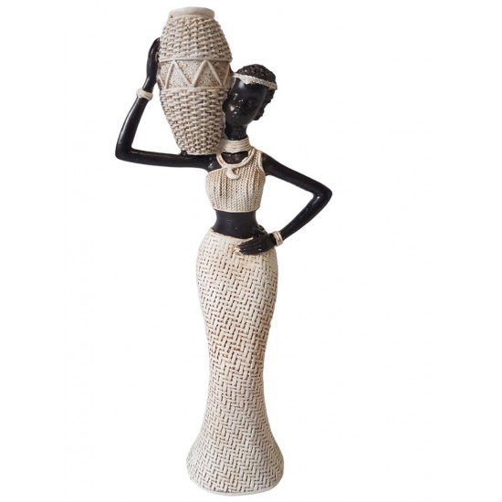 Ornament decorativ, Africana, Alb, 28 cm, XC222321