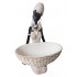 Ornament decorativ, Africana cu suport pentru bijuterii, Alb, 24 cm, 222301S