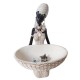 Ornament decorativ, Africana cu suport pentru bijuterii, Alb, 24 cm, 222301S Ornament decorativ, Africana cu suport pentru bijuterii, Alb, 24 cm, 222301S