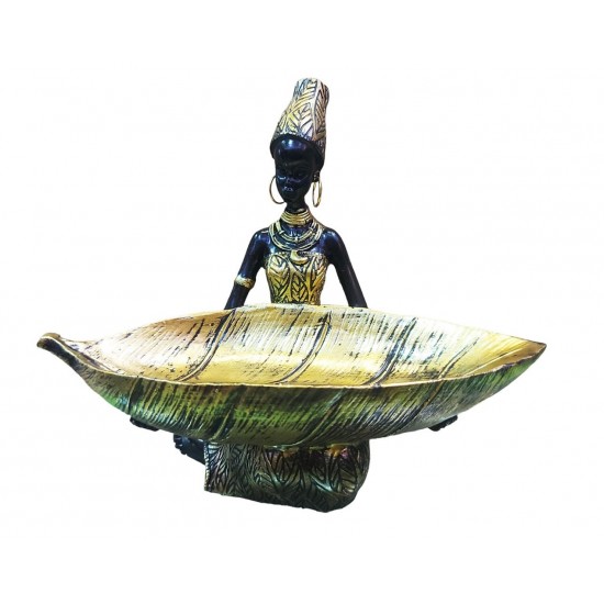 Ornament decorativ, Africana cu suport pentru bijuterii, Auriu, 19 cm, LY231907 Ornament decorativ, Africana cu suport pentru bijuterii, Auriu, 19 cm, LY231907