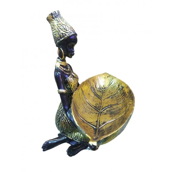 Ornament decorativ, Africana cu suport pentru bijuterii, Auriu, 19 cm, LY231907 Ornament decorativ, Africana cu suport pentru bijuterii, Auriu, 19 cm, LY231907