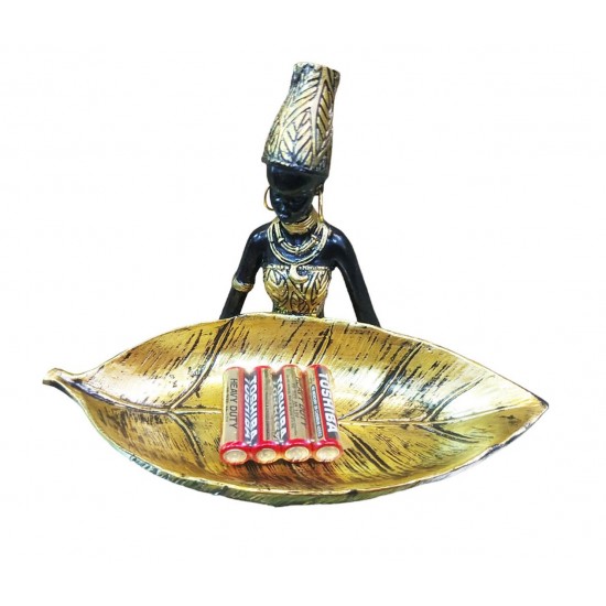 Ornament decorativ, Africana cu suport pentru bijuterii, Auriu, 19 cm, LY231907 Ornament decorativ, Africana cu suport pentru bijuterii, Auriu, 19 cm, LY231907