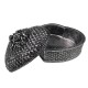 Ornament decorativ, Caseta in forma de inima cu capac, Gri, 12 cm, 1176H
