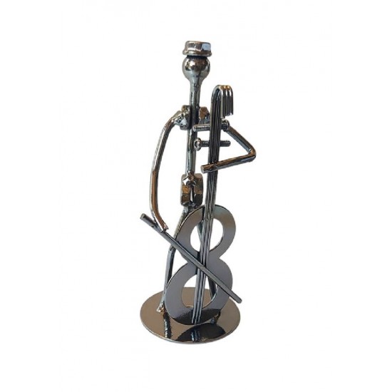 Ornament decorativ, Muzicant din metal, Nergu, 13 cm, 356XD Ornament decorativ, Muzicant din metal, Nergu, 13 cm, 356XD