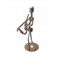 Ornament decorativ, Muzicant din metal, Nergu, 13 cm, 356XD-3