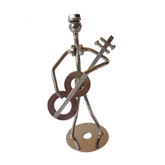 Ornament decorativ, Muzicant din metal, Nergu, 13 cm, 356XD-7 Ornament decorativ, Muzicant din metal, Nergu, 13 cm, 356XD-7