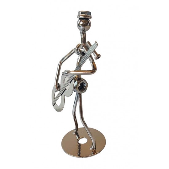 Ornament decorativ, Muzicant din metal, Nergu, 13 cm, 356XD-7 Ornament decorativ, Muzicant din metal, Nergu, 13 cm, 356XD-7