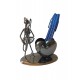 Ornament decorativ, Muzicant din metal cu suport de pixuri, Nergu, 15 cm, 356-16DD