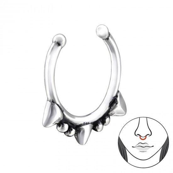 Piercing  nas din Argint, Coroana, Silver A4S28389