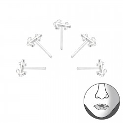 Set 5 Piercinguri  nas din Argint, Ancora Silver, A4S34521
