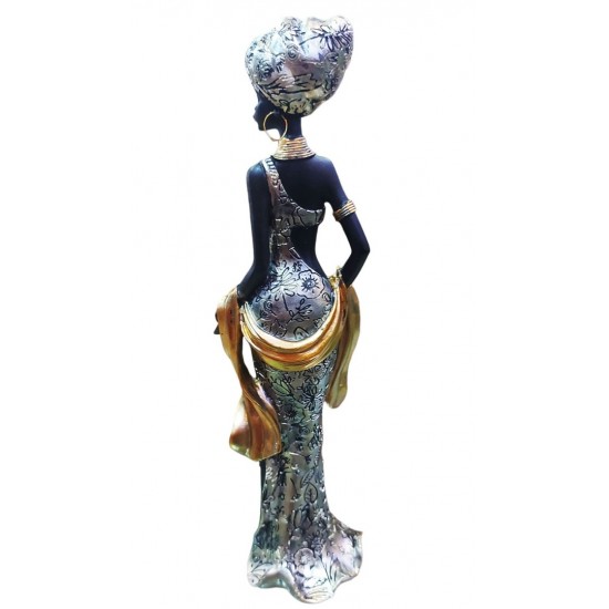 Statueta Decorativa, Africana, Argintiu, 36 cm, LY231904