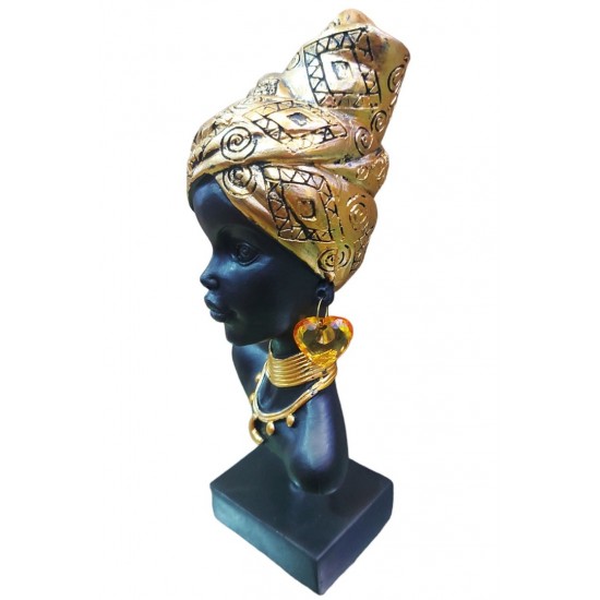 Statueta Decorativa, Africana, Auriu, 23 cm, LY239X Statueta Decorativa, Africana, Auriu, 23 cm, LY239X