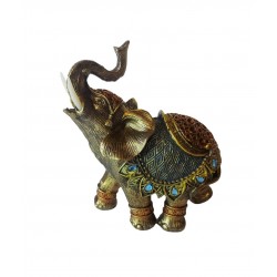 Statueta Decorativa, Elefant cu trompa in sus, Auriu, 14 cm, GA24507-3