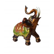 Statueta Decorativa, Elefant cu trompa in sus, Maro, 14 cm, GA24409