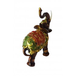Statueta Decorativa, Elefant cu trompa in sus, Maro, 14 cm, GA24409