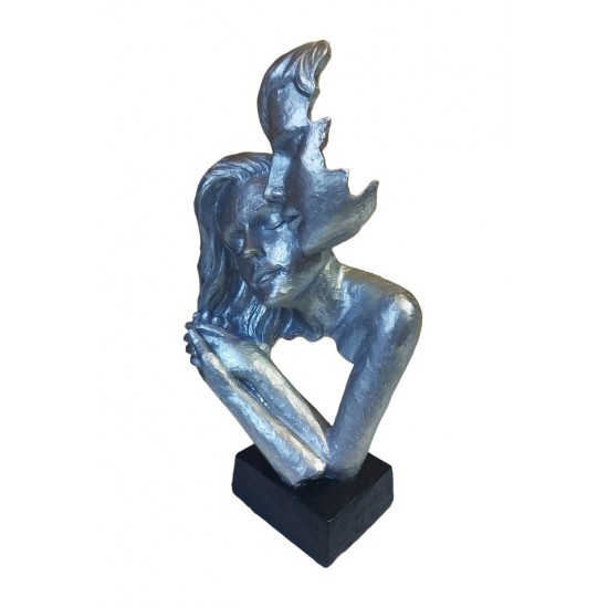 Statueta Decorativa Masca, Indragostiti, Argintiu, 28 cm, 064SX-1