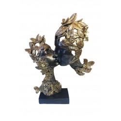 Statueta Decorativa Masca, Indragostiti, Auriu, 40 cm, 037SX