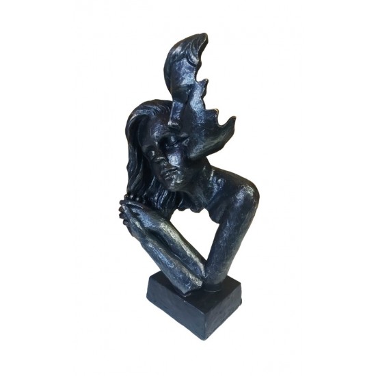 Statueta Decorativa Masca, Indragostiti, Negru, 28 cm, 064SX
