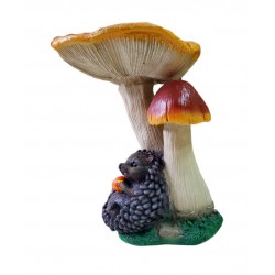 Statueta decorativa, Arici sub Ciuperca, Multicolor, 29 cm, DVF0305P