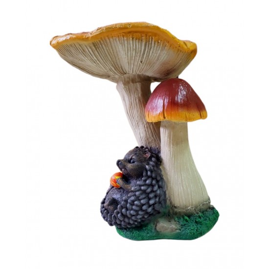 Statueta decorativa, Arici sub Ciuperca, Multicolor, 29 cm, DVF0305P