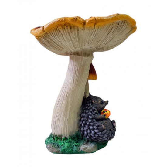Statueta decorativa, Arici sub Ciuperca, Multicolor, 29 cm, DVF0305P