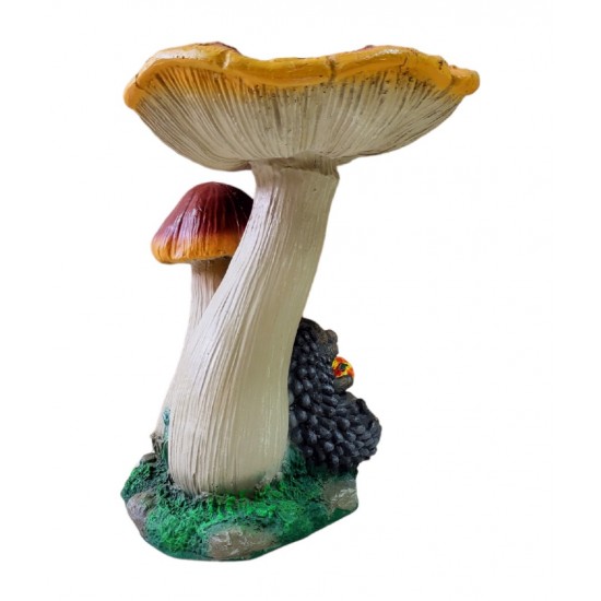 Statueta decorativa, Arici sub Ciuperca, Multicolor, 29 cm, DVF0305P