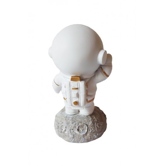 Statueta decorativa, Astronaut pe asteroid, Auriu, 11 cm, DY202-7B Statueta decorativa, Astronaut pe asteroid, Auriu, 11 cm, DY202-7B