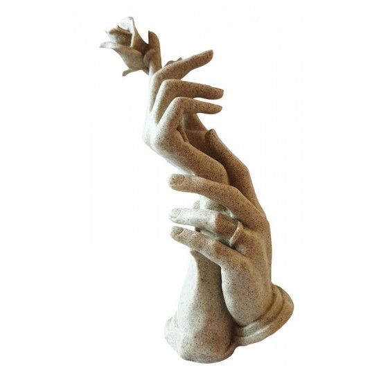 Statueta decorativa, Atingerea Dragostei, Crem, 28 cm, GXL021