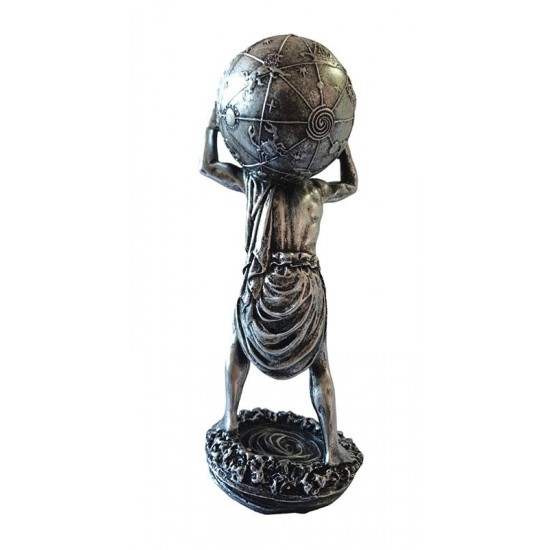 Statueta decorativa, Atlas, Argintiu, 29 cm, GXL020