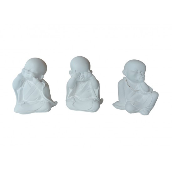 Statueta decorativa, Buddha, Zambesc, Nu vad, Gandesc, Alb, 10  cm, DVA2