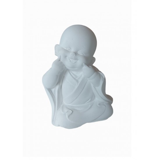 Statueta decorativa, Buddha, Zambesc, Nu vad, Gandesc, Alb, 10  cm, DVA2
